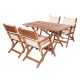 4 Kişilik Ahşap Katlanır Koltuklu Bahçe Seti - 135x80 cm (Grup E)