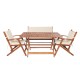 4-6 Kişilik Geniş Katlanır Ahşap Bahçe Seti - 135x80cm. (Grup D)