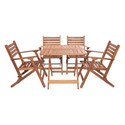 GRUP - F 109-Modermo Ahşap Katlanır Masa (80*80)cm.(1 adet) + 104-Modermo Ahşap Katlanır Koltuk (4 adet) GRUP - F 109-Modermo Ahşap Katlanır Masa (80*80)cm.(1 adet) + 104-Modermo Ahşap Katlanır Koltuk (4 adet)