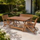 4-6 Kişilik Geniş Katlanır Ahşap Bahçe Seti - 135x80cm. (Grup D)